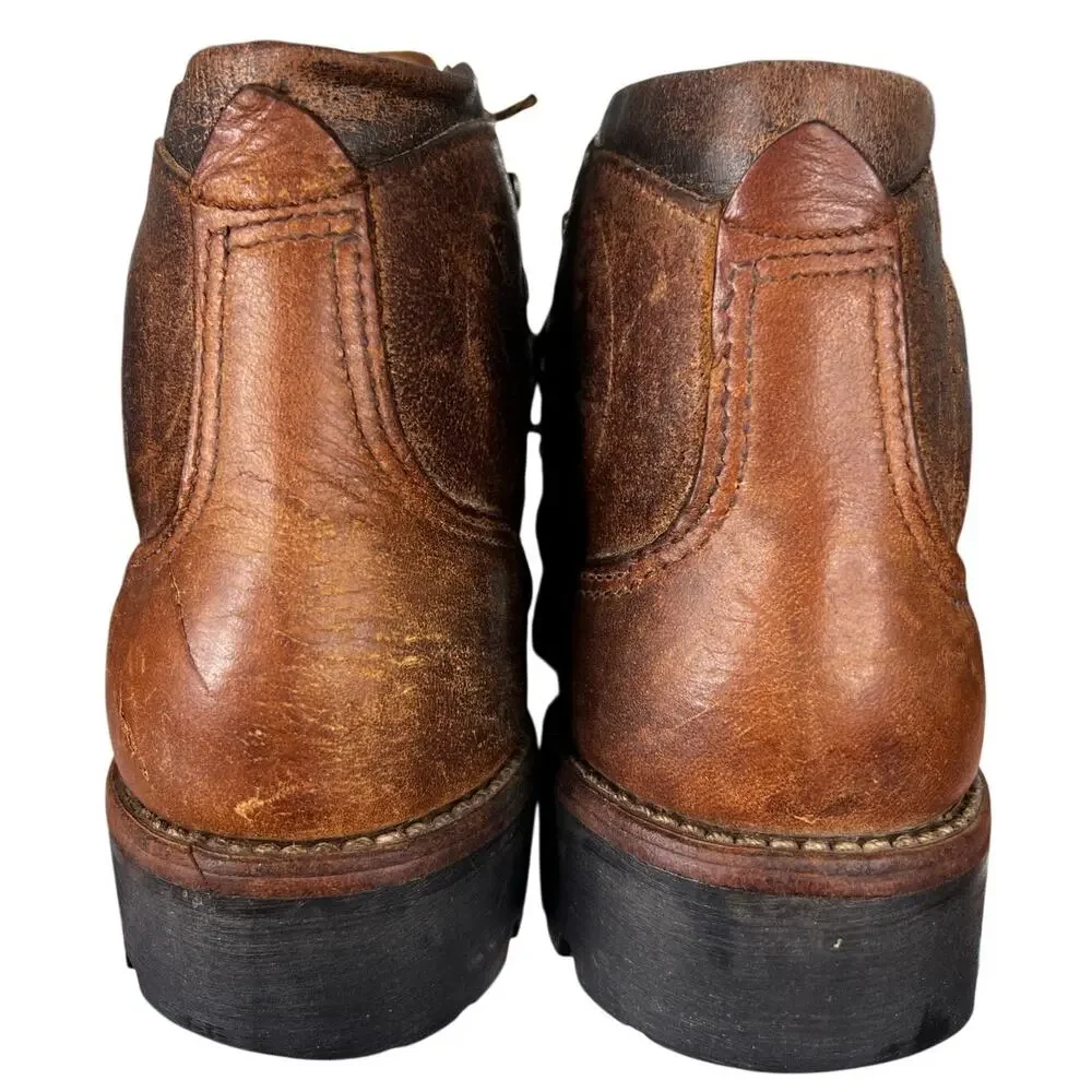 Vintage Vasque Men’s Narrow Brown Leather Mountaineering Boots Size US 7.5 N